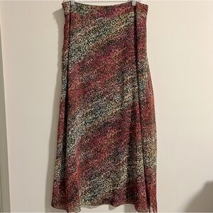 Leopard Print A-Line Maxi Skirt in Pink and Tan